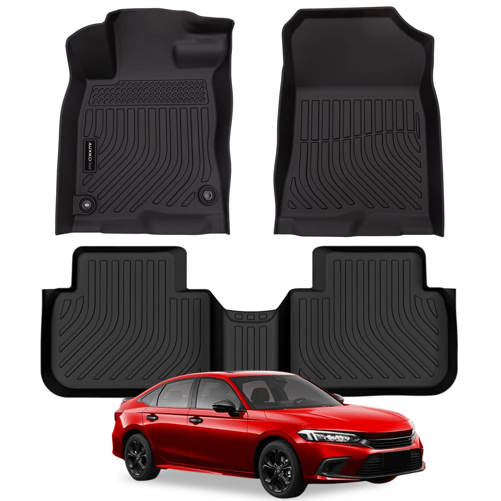 AUXKO Civic front-left all-weather mat with secure fit and non-slip nibs.