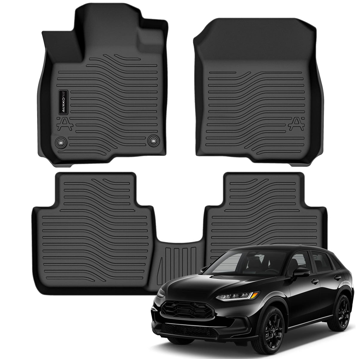 Auxko all-weather mats, driver side fit for HR-V, secure grip for driving.