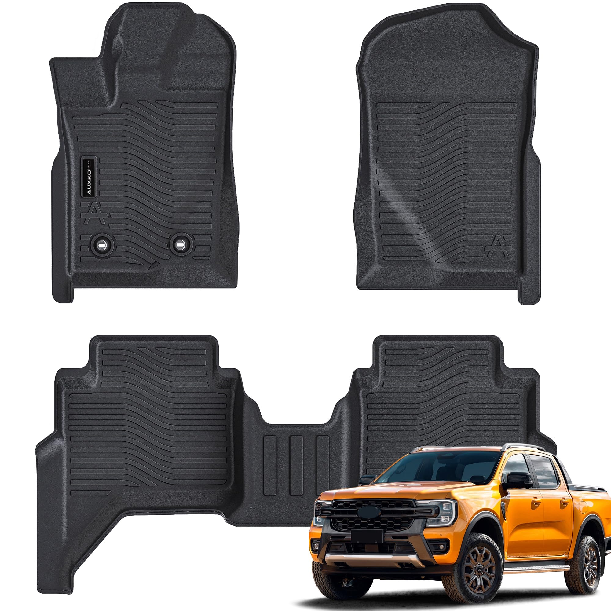 Auxko all-weather floor mats fit Ford Ranger securely for clean interiors
