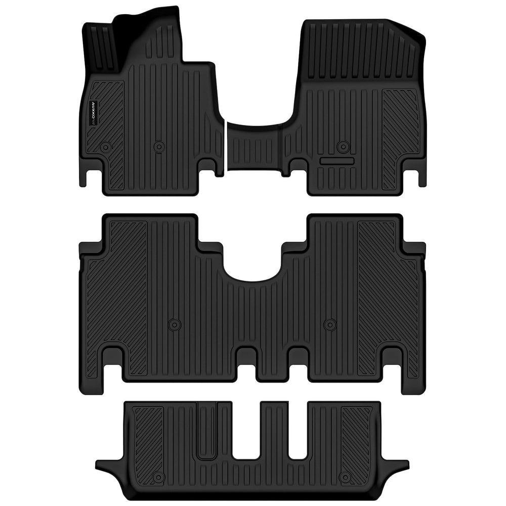 Retention system keeps mats in place for safe driving and easy cleanup after trips.