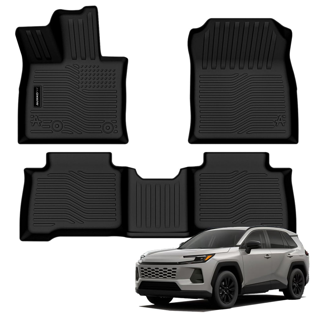 Auxko front view all-weather floor mats for Toyota RAV4 Hybrid 2026 protect interiors from dirt