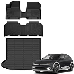 AUXKO IONIQ 5 all-weather mats with precise fit for unmovable console.