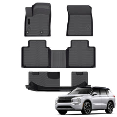 Auxko Outlander floor mats with custom-fit coverage for every row