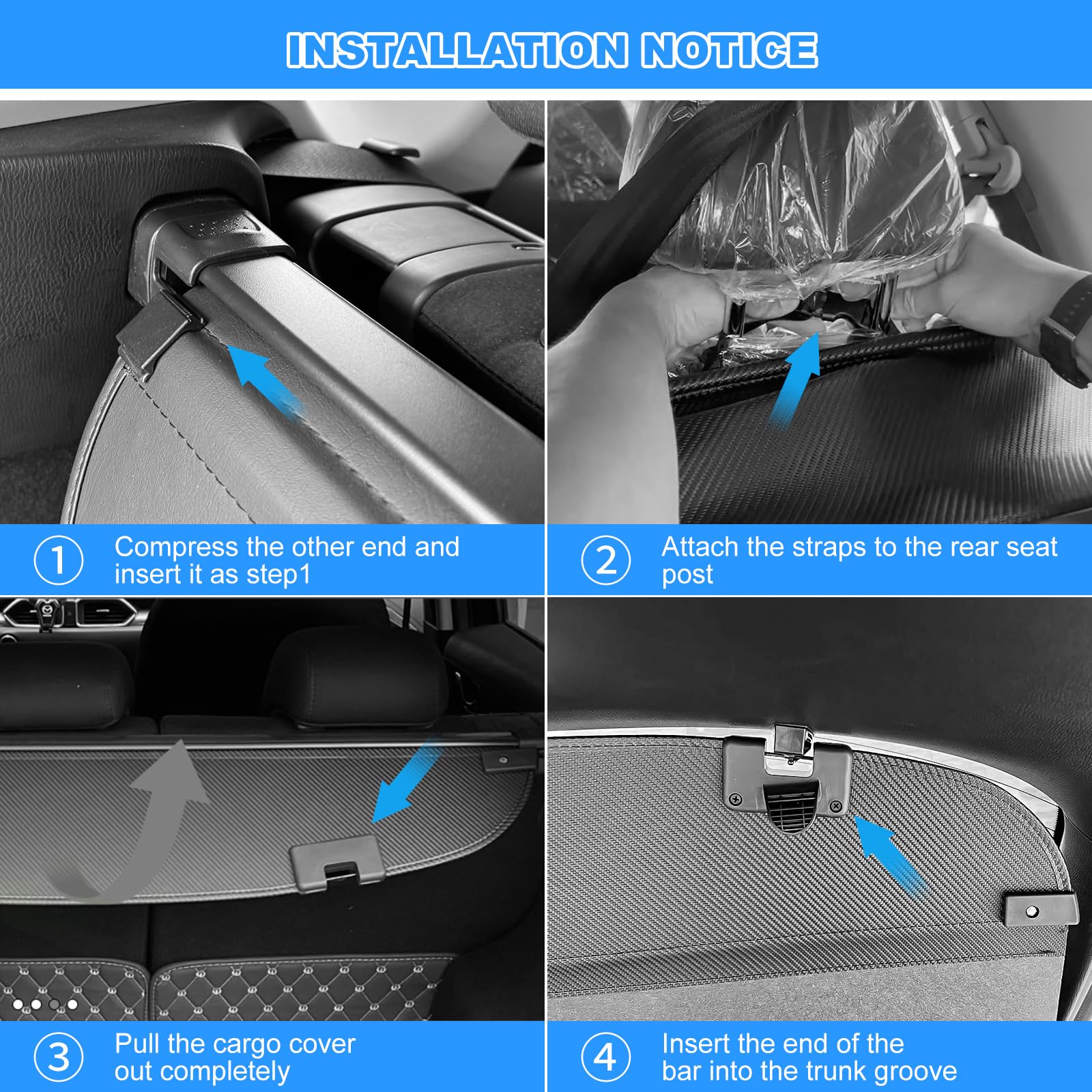 AUXKO privacy shade for Mazda CX-5 shields luggage from UV sun
