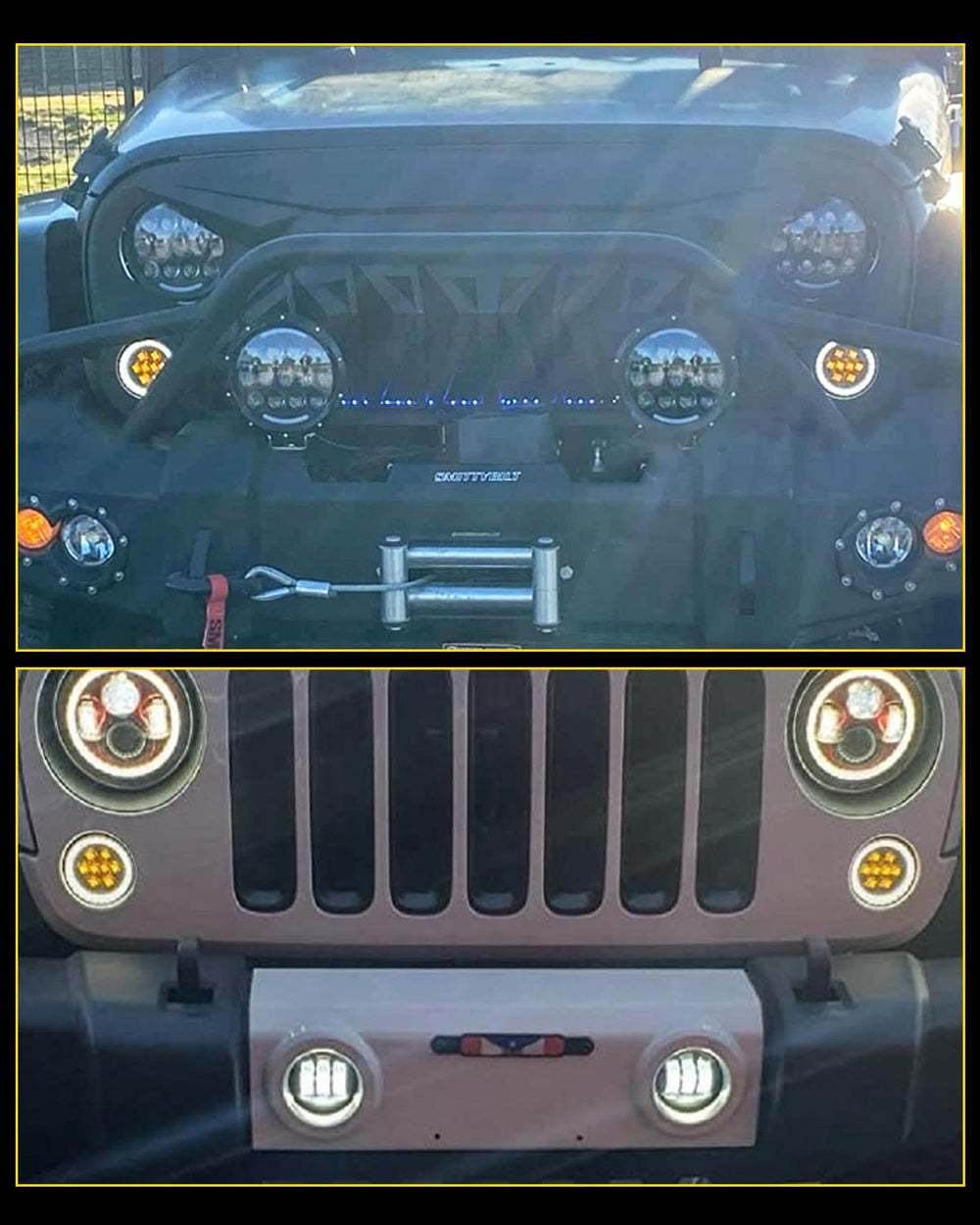 AUXLIGHT pack of 2 turn signals for Jeep Wrangler JK/JKU improves road presence.