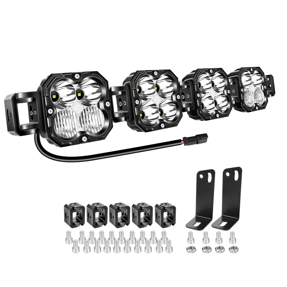 AUXTINGS 27-inch LED light bar front view boosts forward visibility for off-road driving