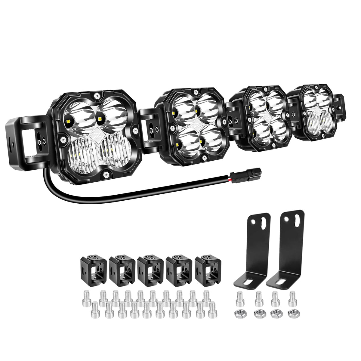AUXTINGS 27-inch LED light bar front view boosts forward visibility for off-road driving