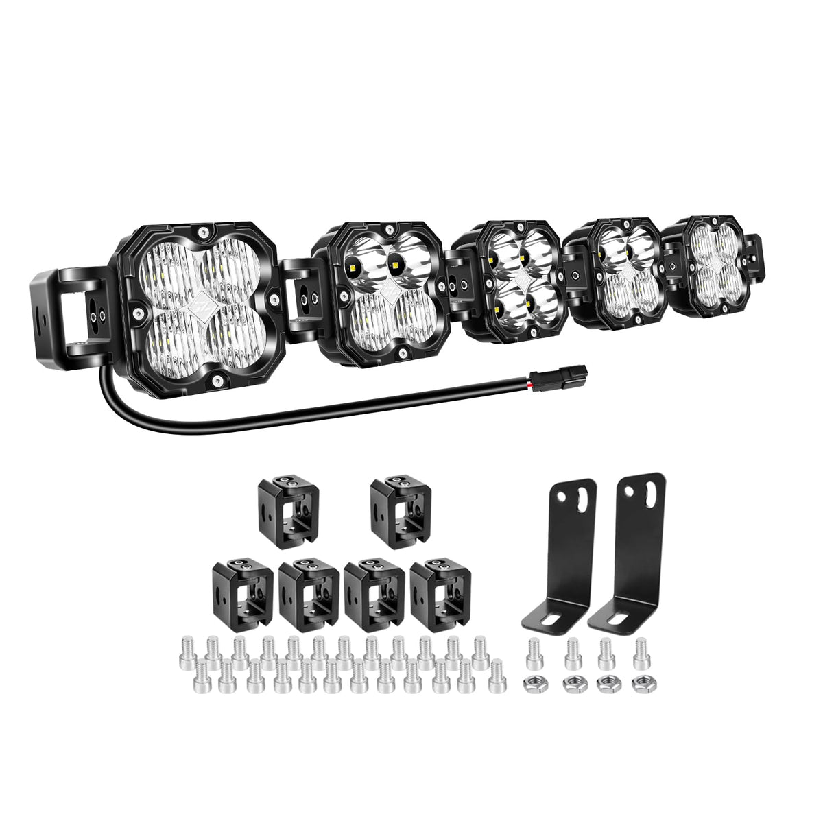 AUXTINGS 33-inch LED light bar front view for enhanced forward visibility on rugged roads