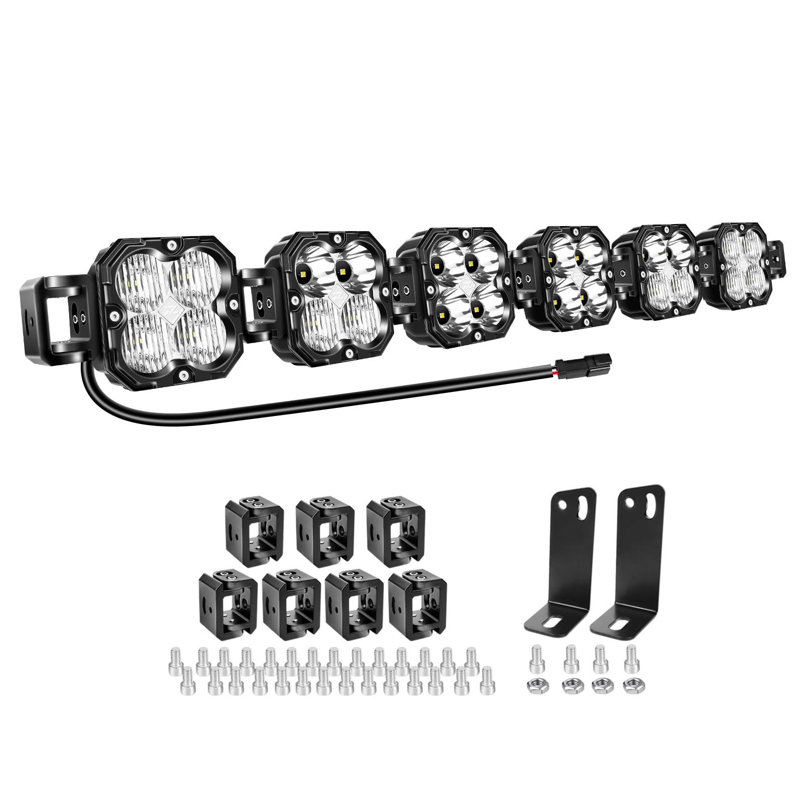 AuxTINGS 40-inch LED light bar front view showing broad forward lighting