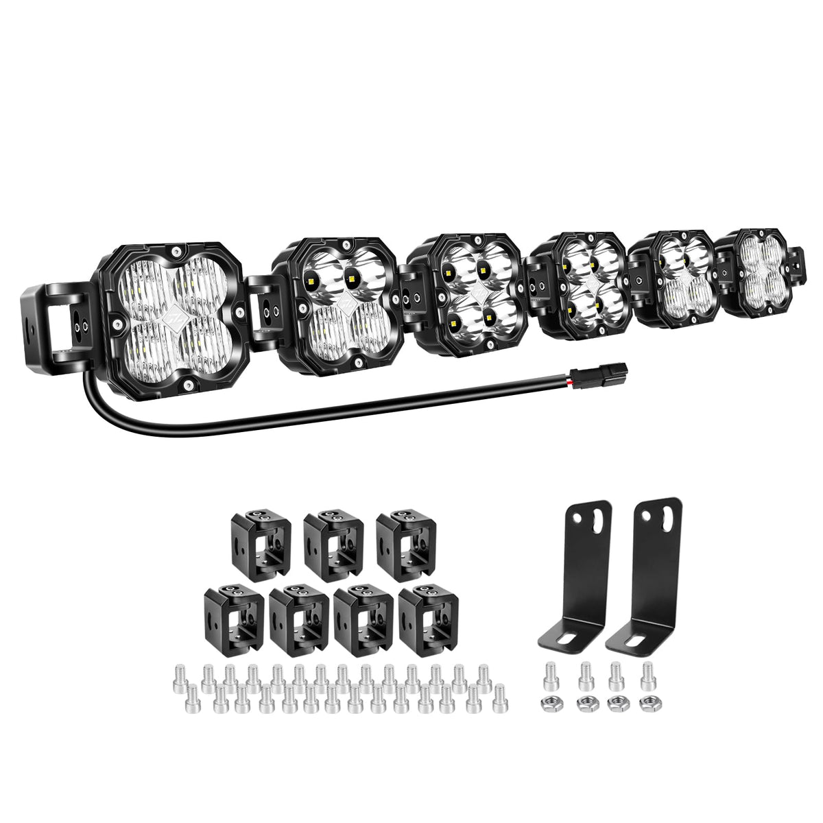 AuxTINGS 40-inch LED light bar front view showing broad forward lighting