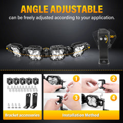 AUXTINGS adjustable mounting brackets demonstrate 50° tilt for flexible installation
