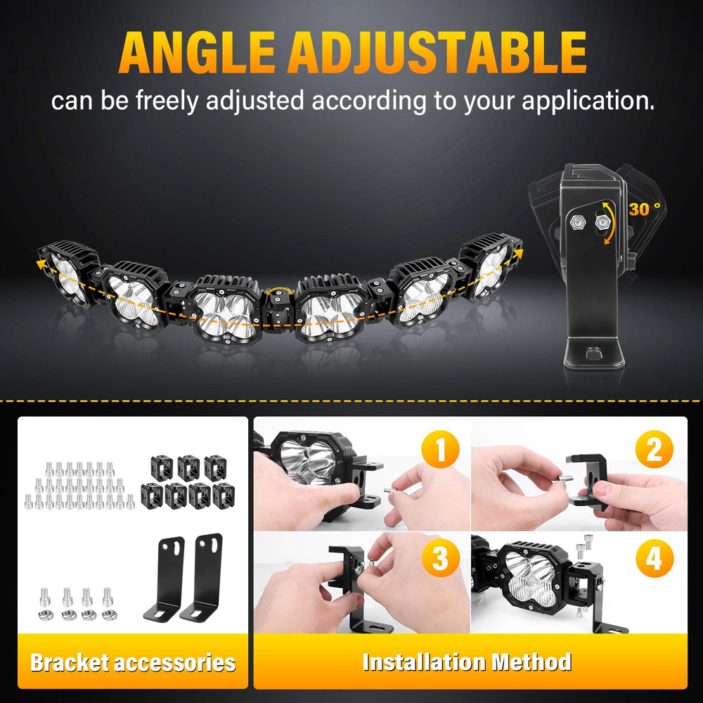 AuxTINGS tilt 50-degree bracket enables flexible mounting options