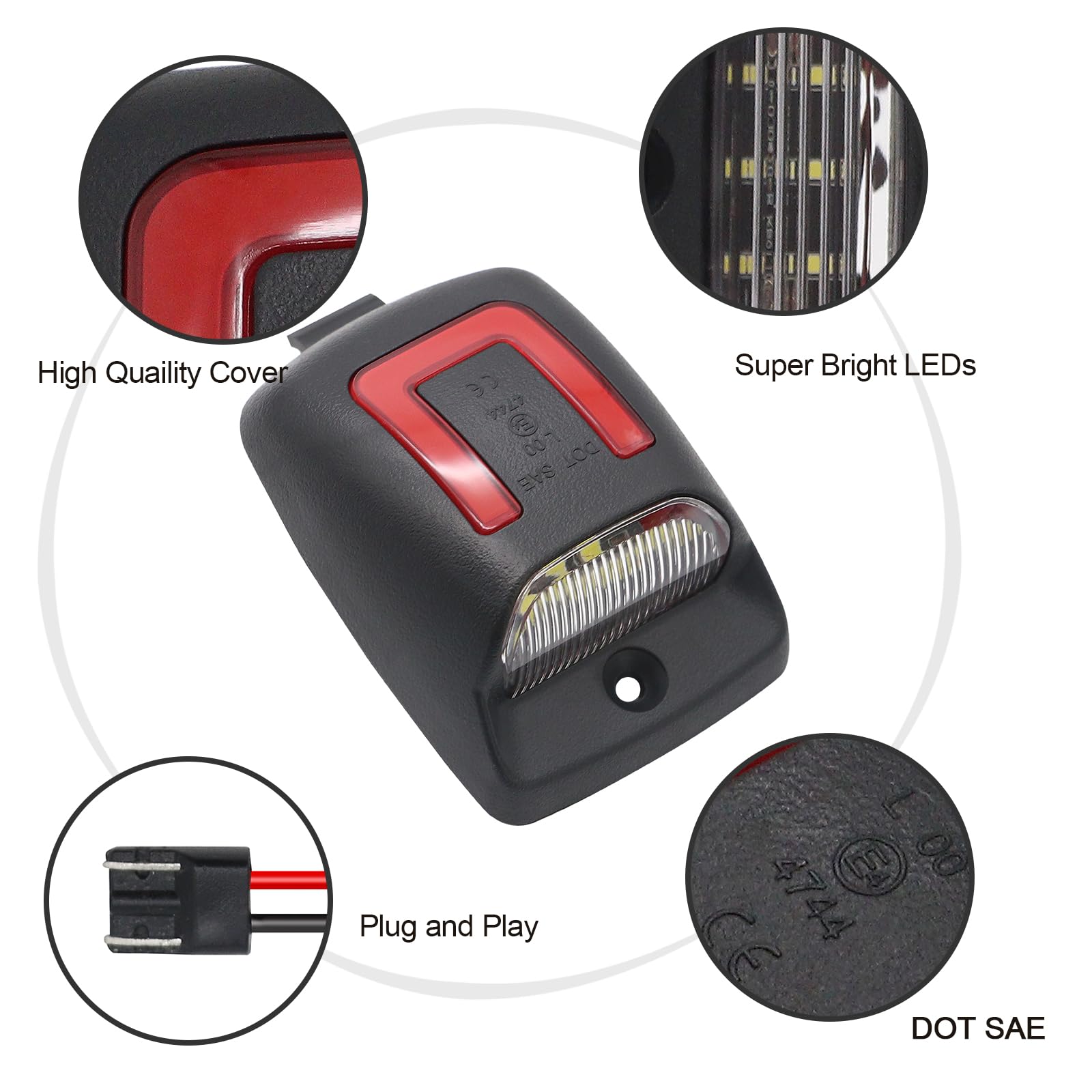 AUYICH license plate light with easy connector enables quick plug-and-play.