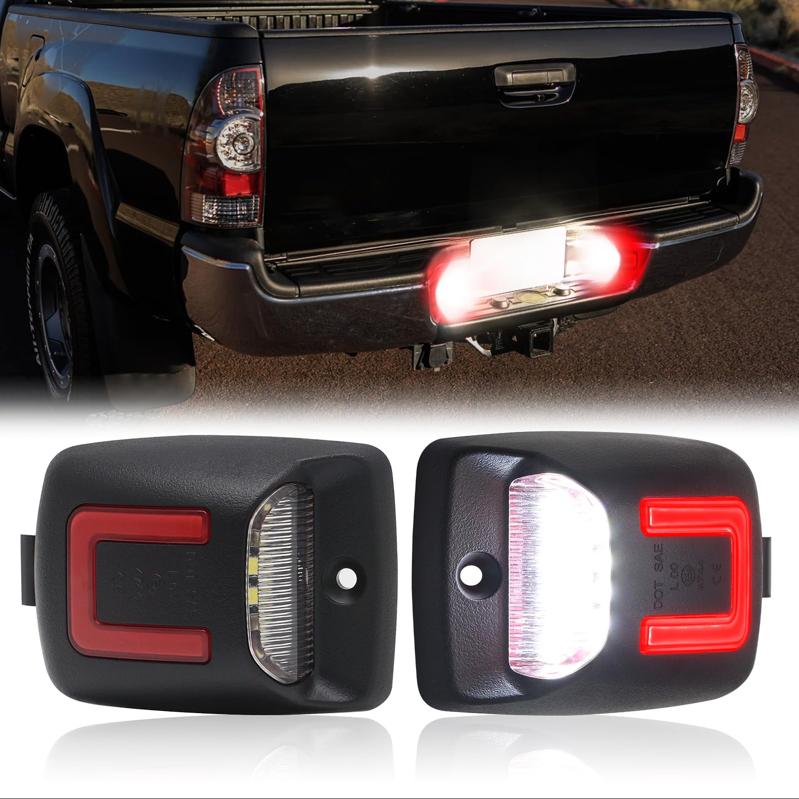 AUYICH white license plate light for Tacoma enhances night visibility.