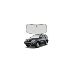 AuyNeas windshield shade installed on a 4Runner front window for UV protection and cooling.