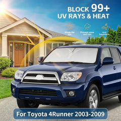 AuyNeas windshield shade on 4Runner shows foldable design and easy storage.