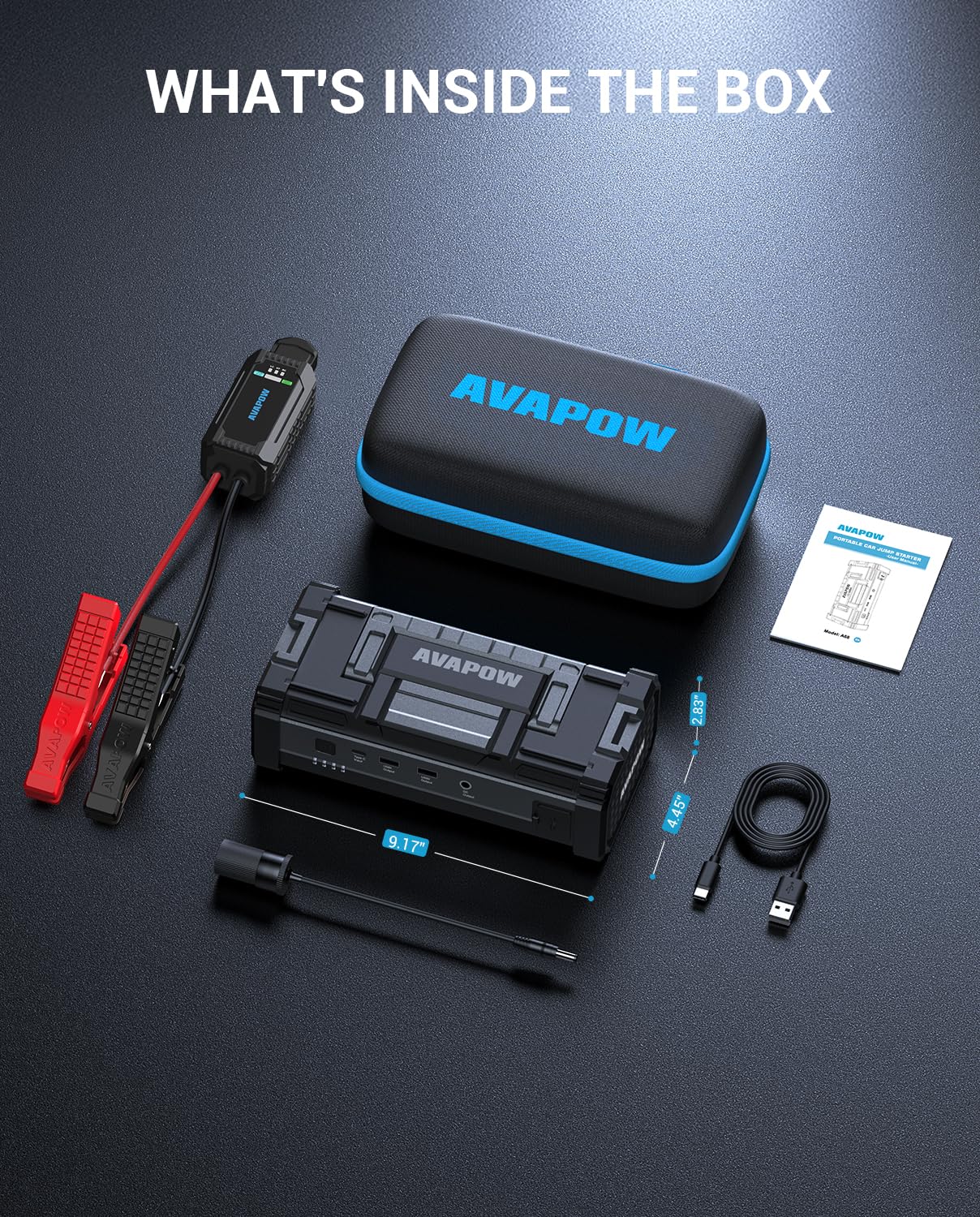 AVAPOW A68 dual USB and DC output for versatility.