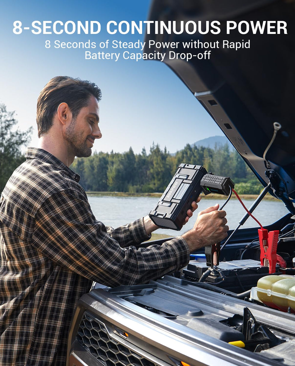 AVAPOW A68 in-use car jump start in seconds.