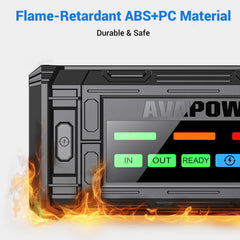 AVAPOW TJ18 in-use with a vehicle demonstrates quick start capability.