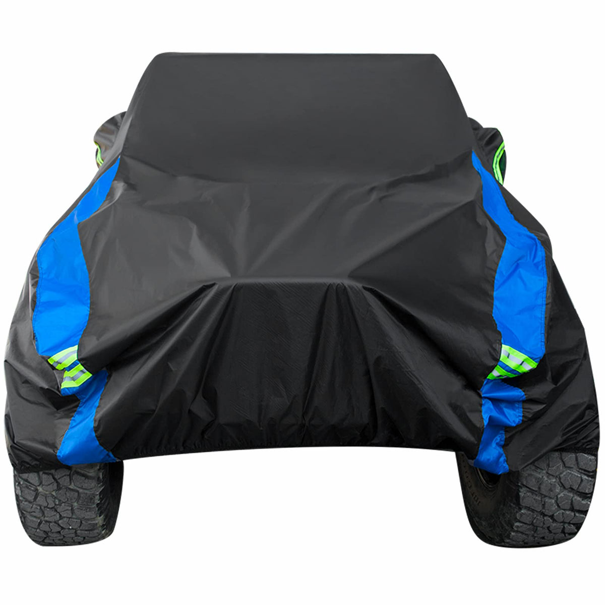 Avecrew waterproof 4-door Wrangler cover shields Jeep from rain and dust.