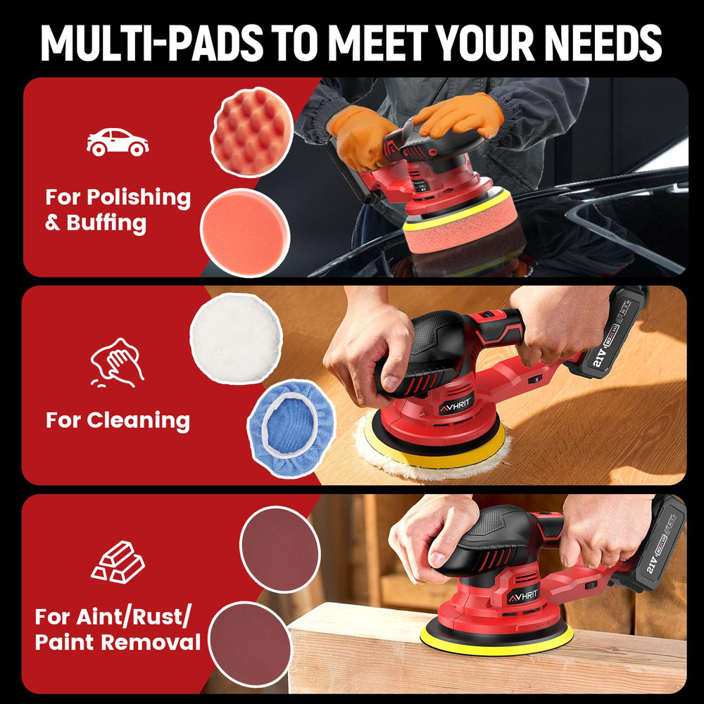 Avhrit polishing pads and bonnets offer versatile finishing options.