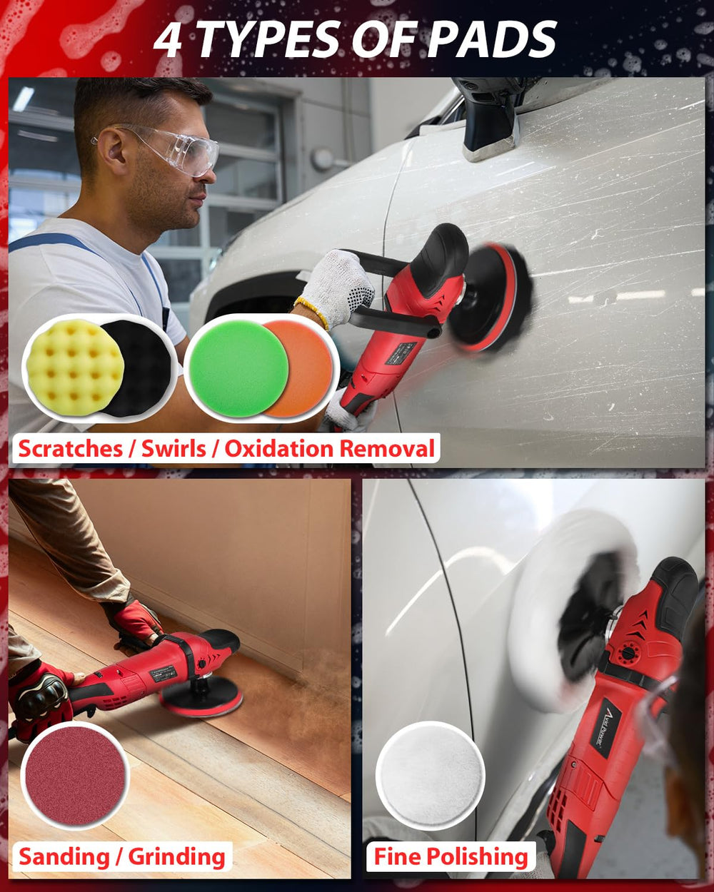 AVID POWER 7-inch wool buffing bonnet delivering swirl-free finishes.