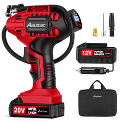 AVID POWER front view of cordless inflator showing compact design and portability