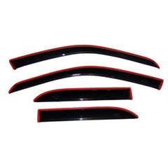 AVS in-channel rain guards installed on Toyota Tacoma Double Cab with four-piece smoke set.