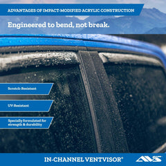 Close-up of AVS ventvisor edge detail in smoke finish