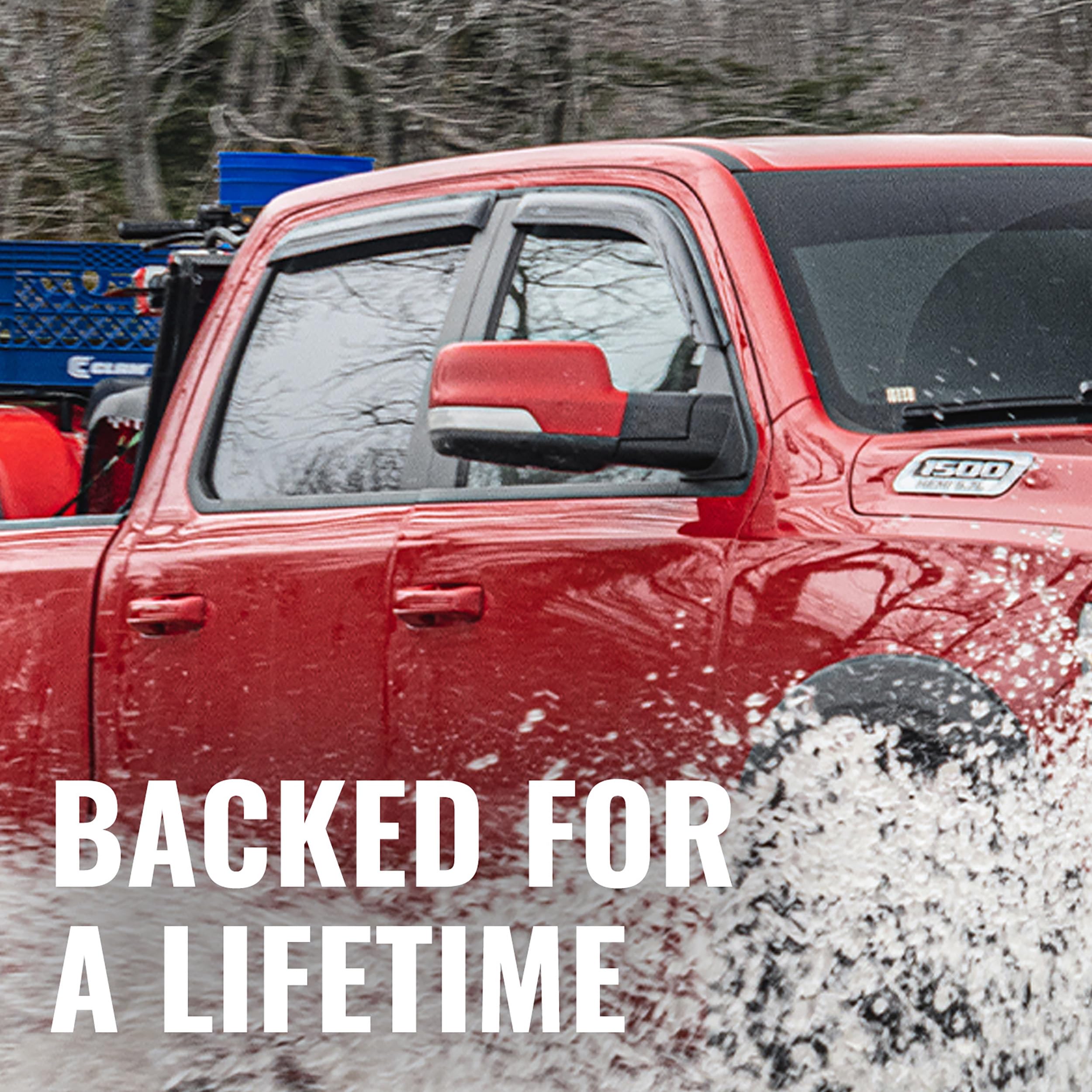 AVS rain guards for F-250/F-350 SD provide durable, scratch-resistant protection.