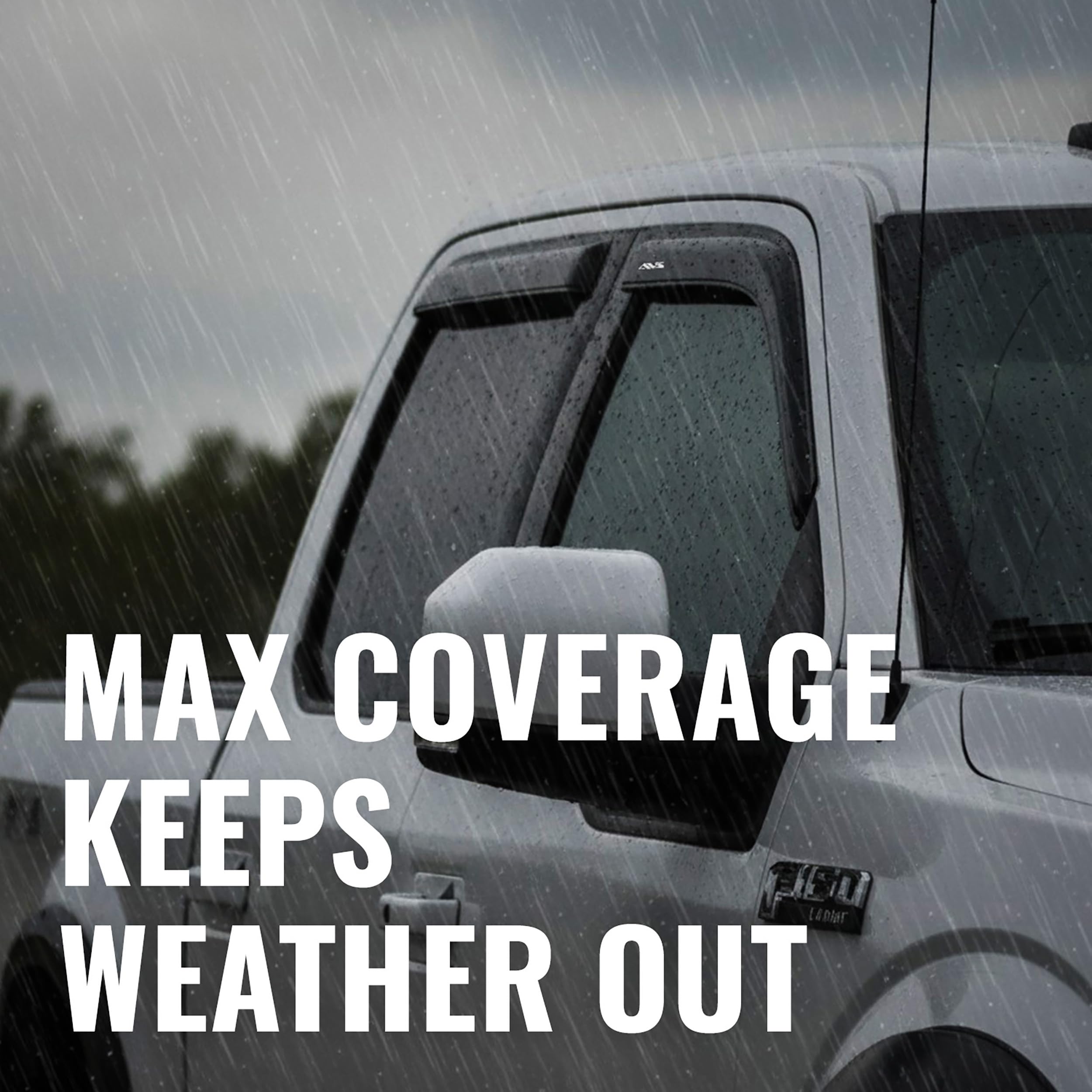 AVS SUPERCREW rain guards deliver four-piece protection and easier cabin ventilation.
