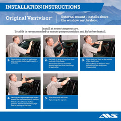 Auto Ventshade ventvisor made in USA using durable materials withstand sun.