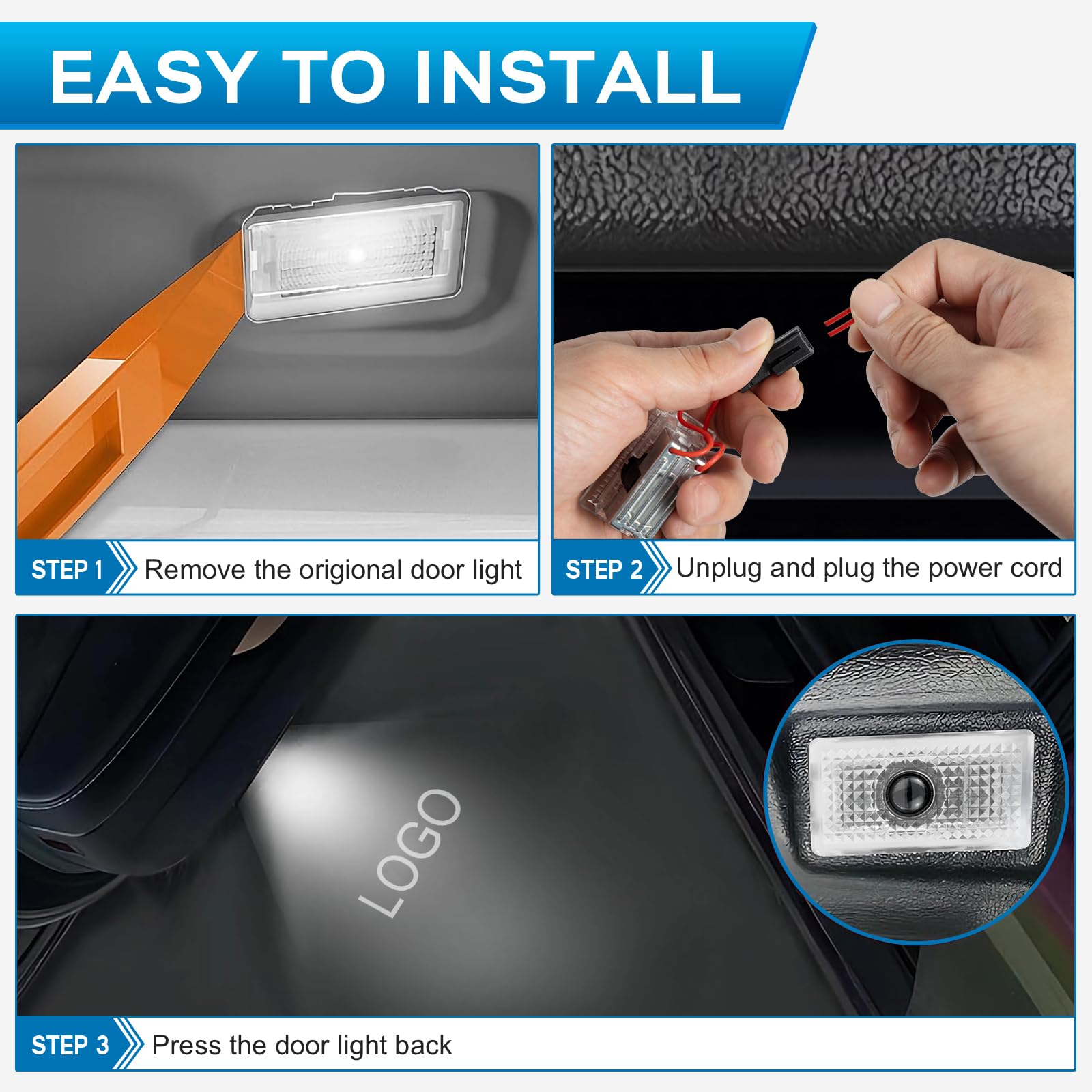 Avsty Tesla puddle light no-fade upgrade preserves sharp logo projection
