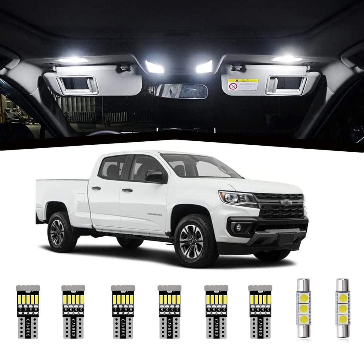 AWALITED interior light kit for Colorado and Canyon enhances cabin visibility with crisp 6000K white light