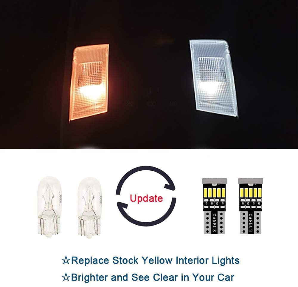 AWALITED Highlander dome light bulbs illuminate the cabin with a bright, uniform white glow.