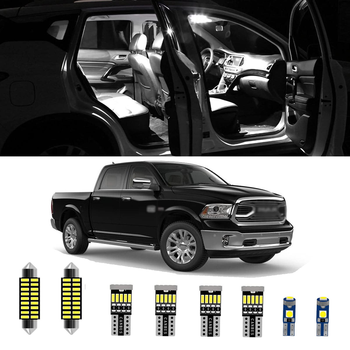 AWALITED Ram 1500 interior LED map light for brighter cabin illumination