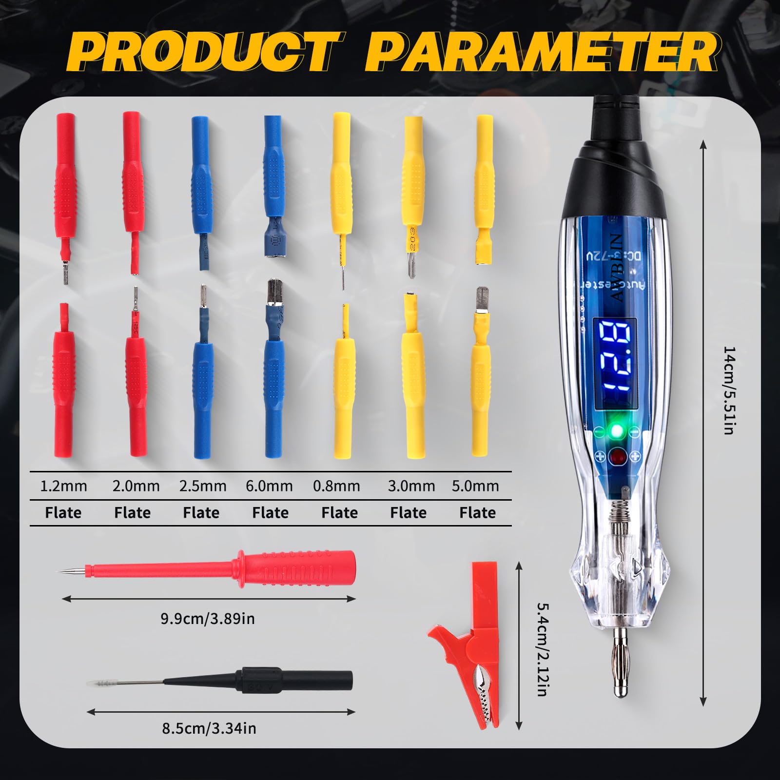 AWBLIN LED indicators provide clear polarity feedback during testing.
