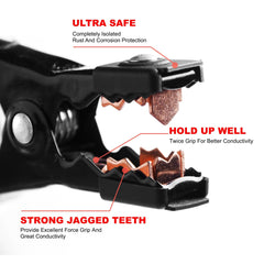 AWELTEC quick-connect clamps provide a secure, hassle-free jump-start connection.
