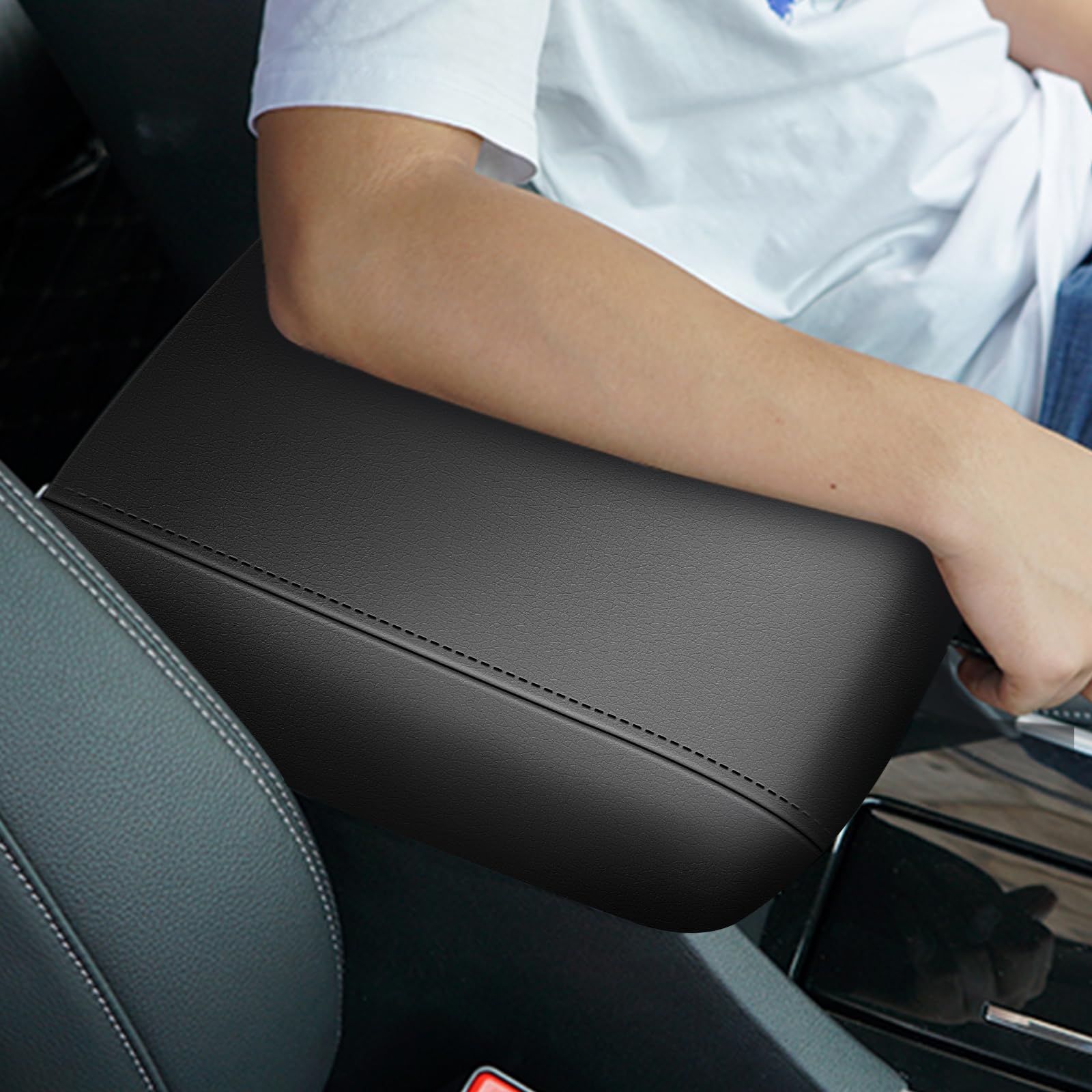 Awnexuct armrest cover close-up of stitching detail for refined aesthetics