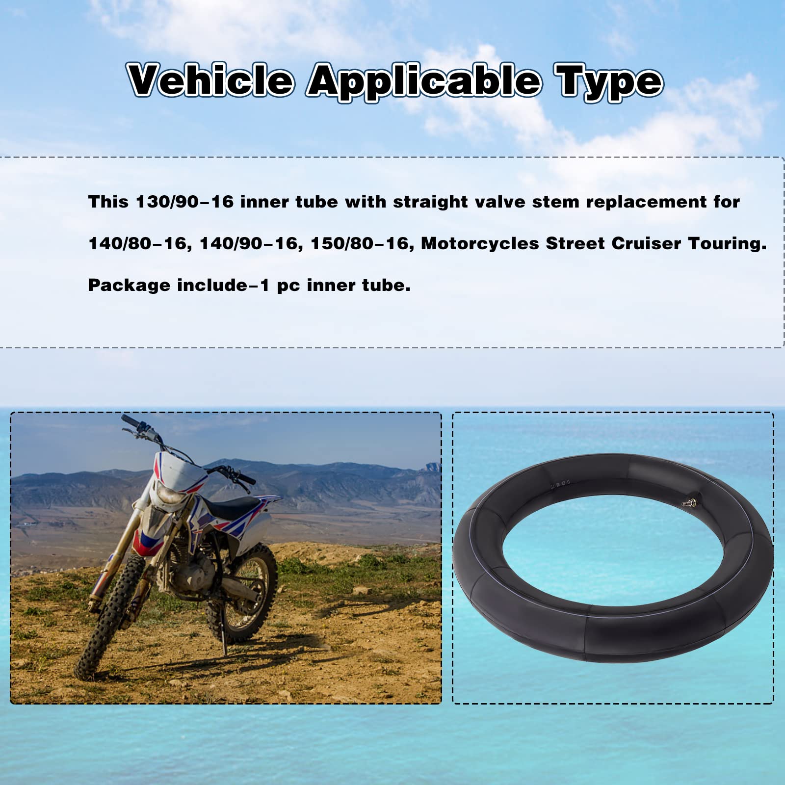 AWSZH inner tube 140/90-16 ready for easy mounting and sealing.