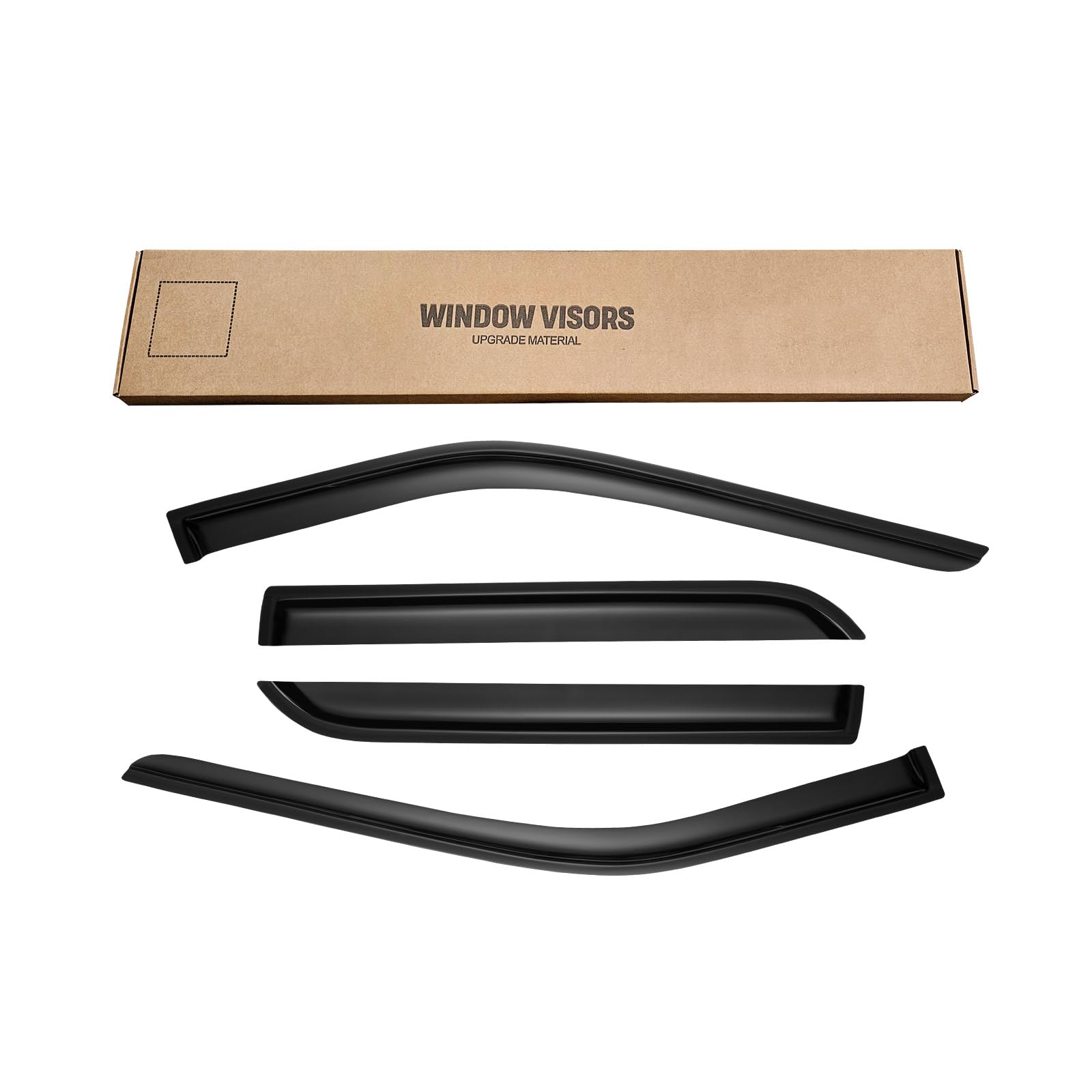Weather shield exterior visors shield door frames from rain.