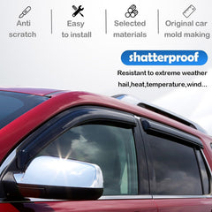 AWVRG F-150 Raptor rain guard on the front door, enhancing ventilation while shielding against rain.