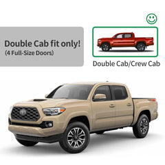 AWVRG in-channel window shields for Tacoma crew cab with four doors promote ventilation and rain defense.