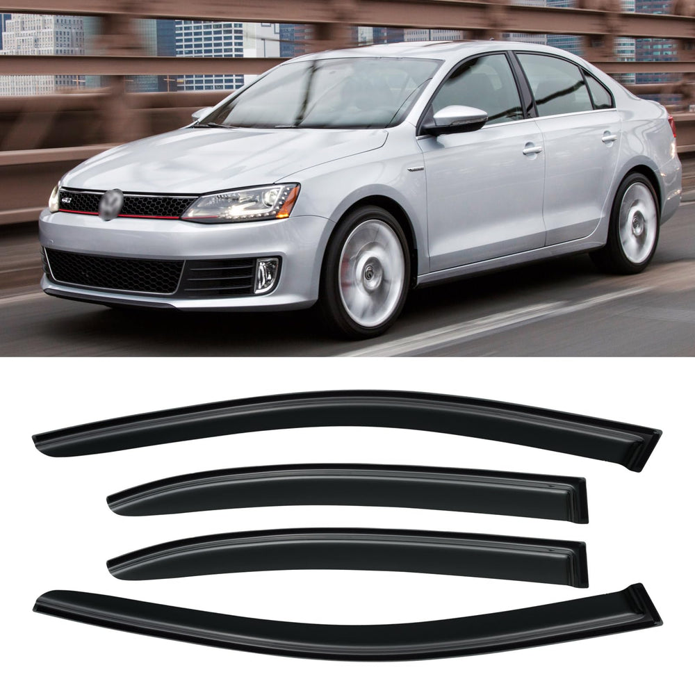 AWVRG outside-mount rain guard fits 2011-2018 Jetta models reliably.