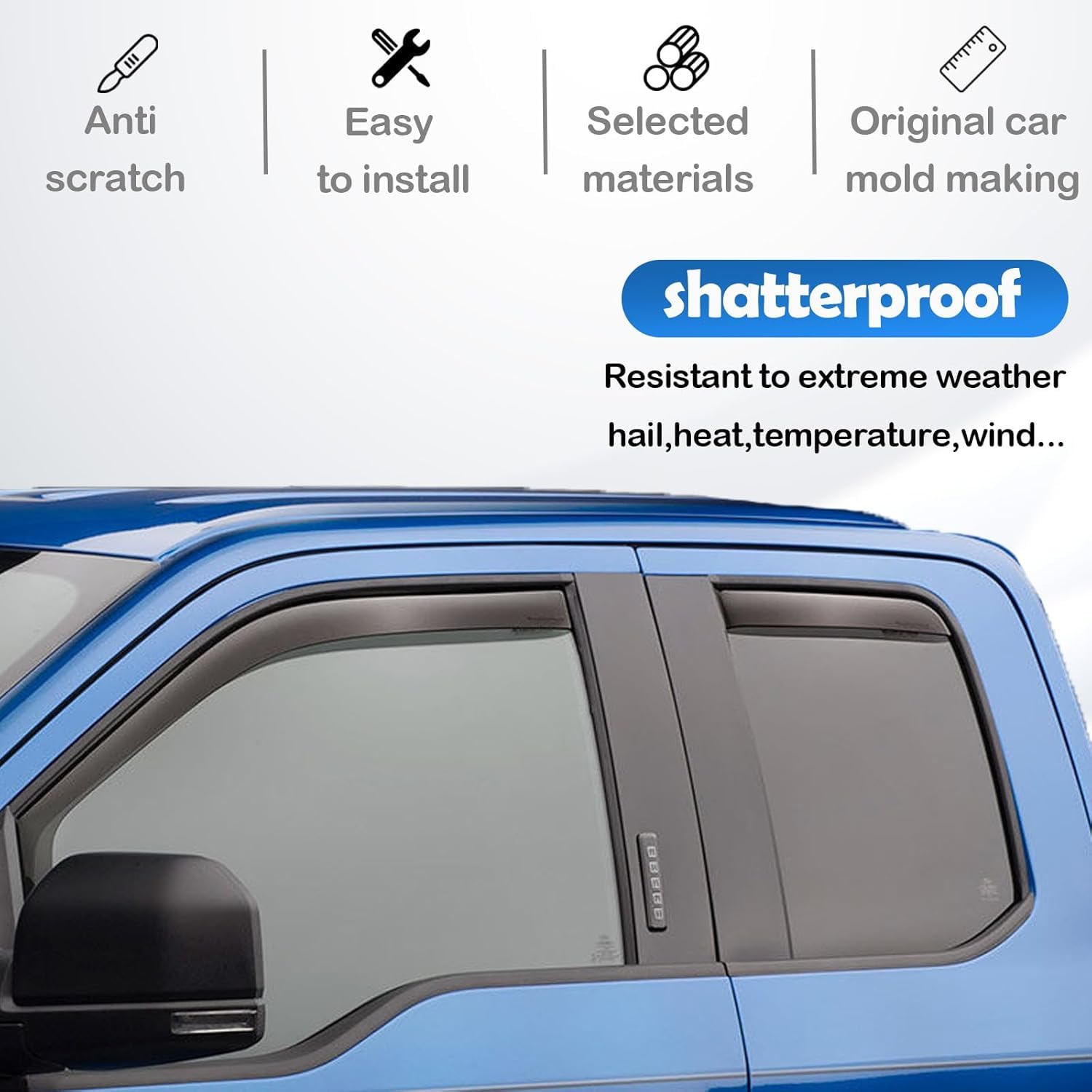 Tape-on installation process for AWVRG window rain guards