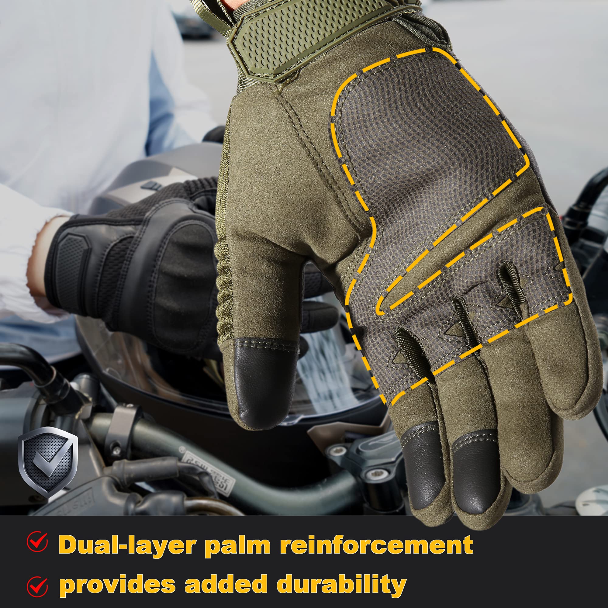 AXBXCX green gloves close-up knuckle shield for impact protection
