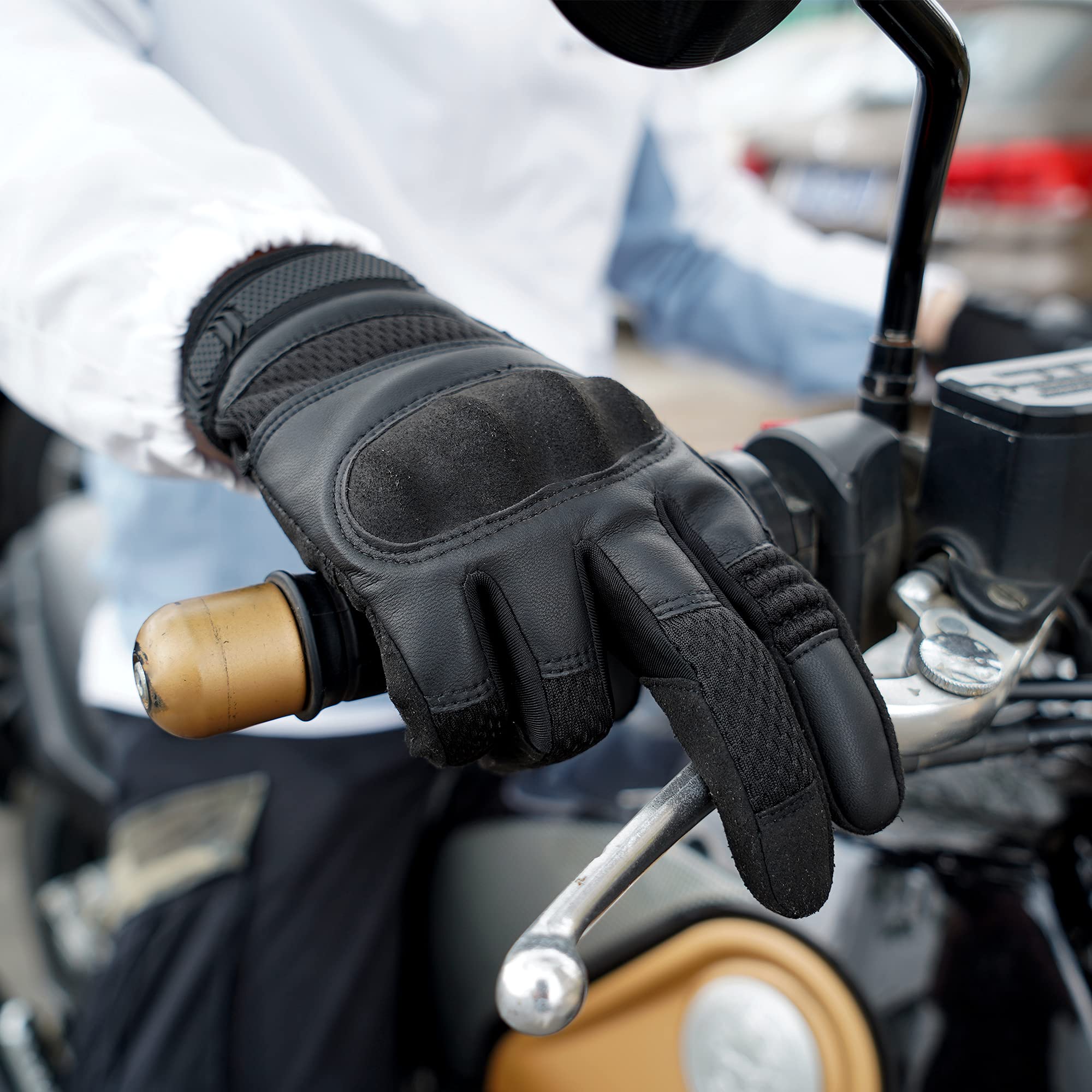 AXBXCX gloves palm detail emphasises strong grip for throttle control