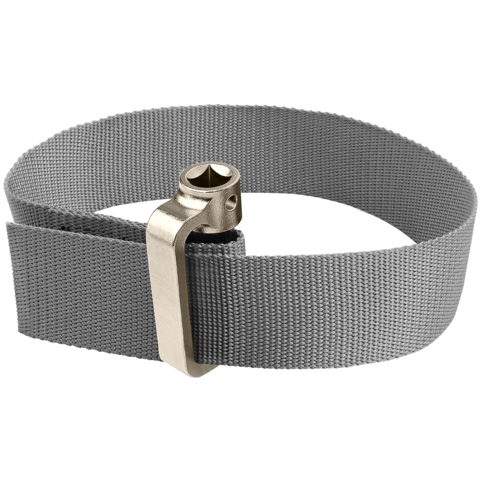 Axfvd heavy-duty strap wrench belt secures a stubborn oil filter for easy removal.