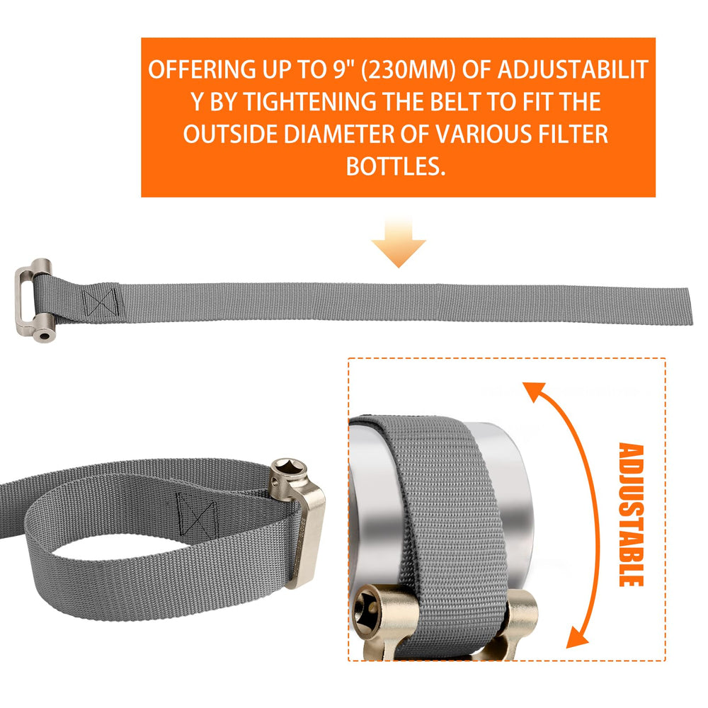 Axfvd strap wrench handle forged steel provides durable grip during filtration tasks.