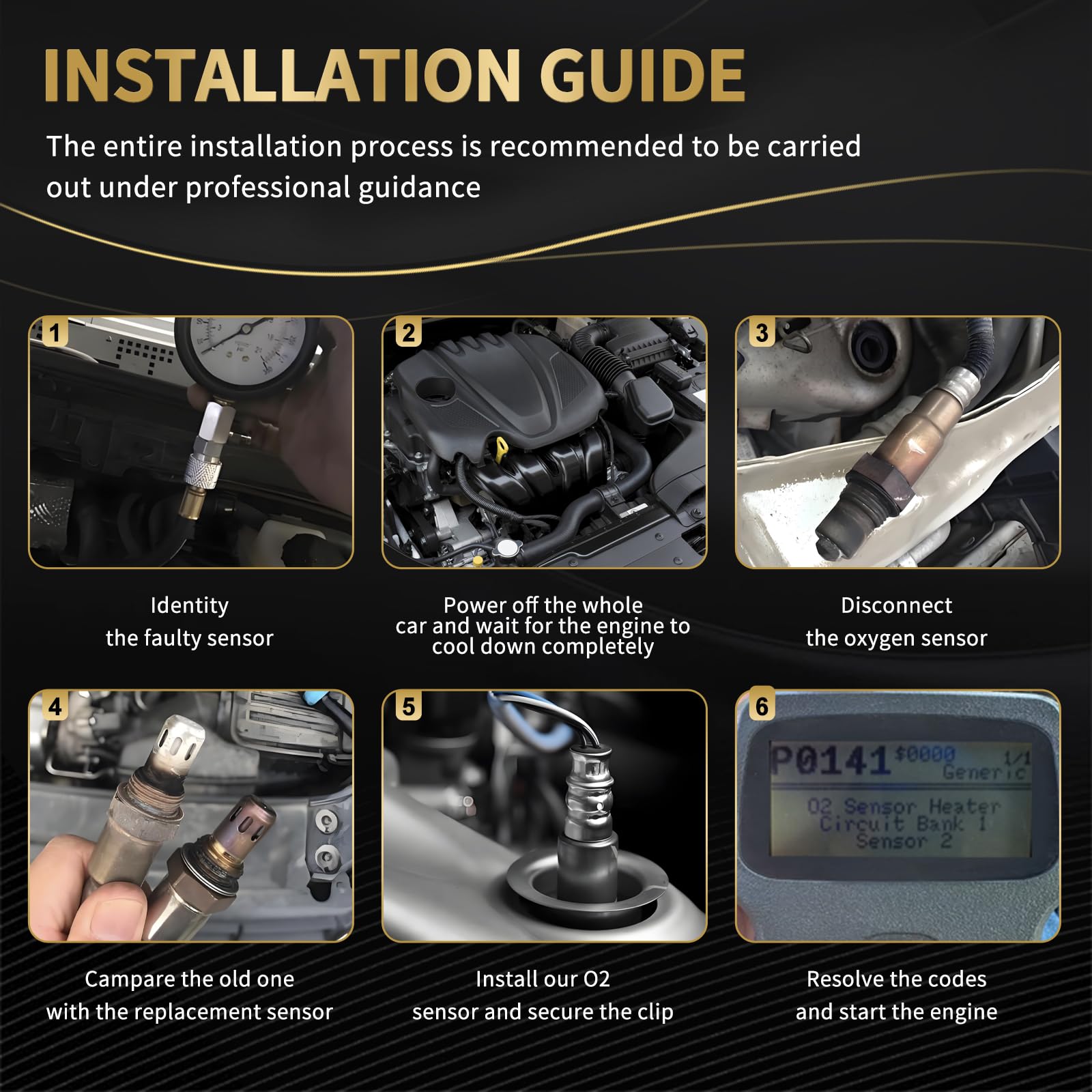 AXINMOTOO oxygen sensor threaded mounting for secure installation.